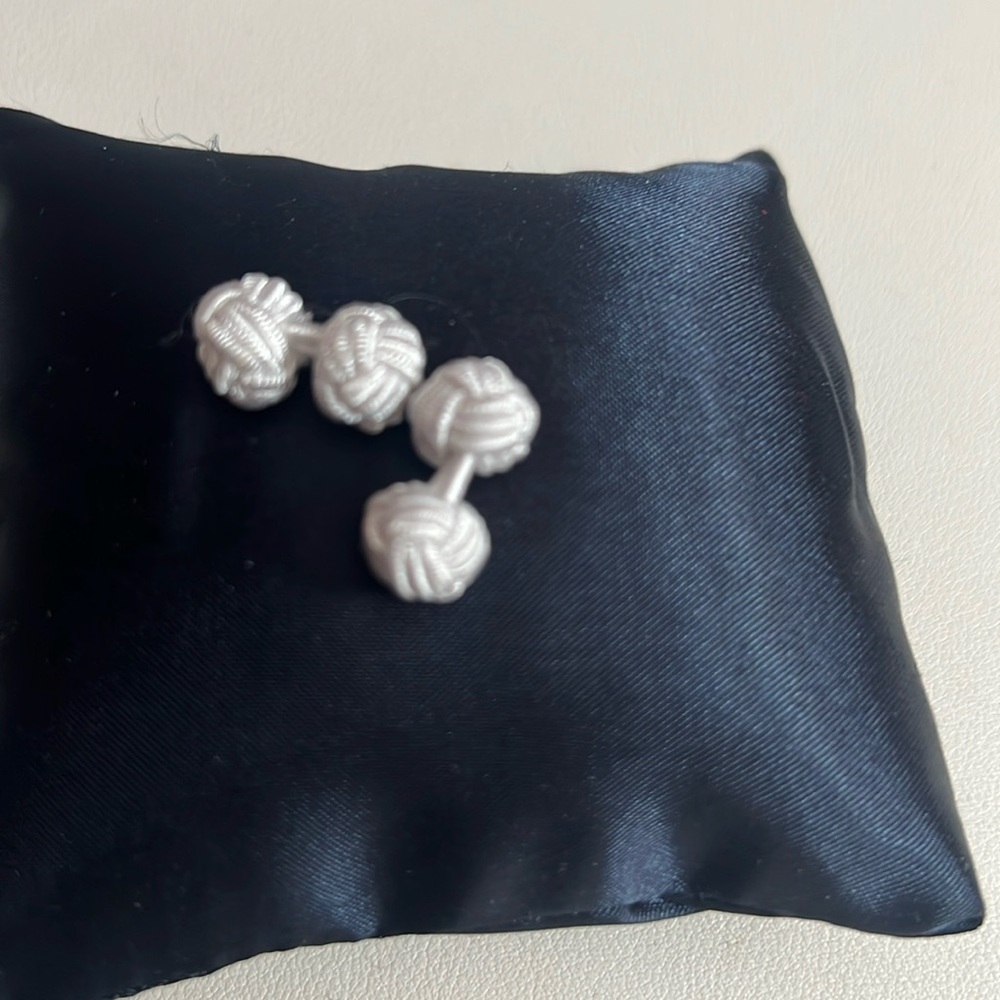 MAD MEN: Roger's 1960s Vintage White Cloth Knot Cufflinks